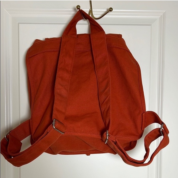 BAGGU Orange Drawstring Backpack Sienna Fits Laptop - Picture 2 of 4